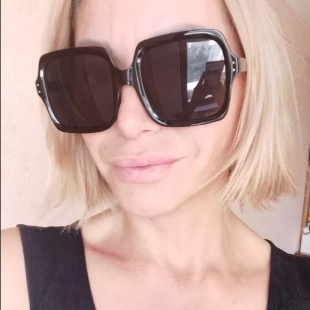 Black sunglasses luxury oversize square womens summer accessories